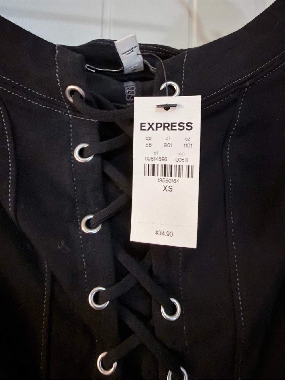 Express Black Lace-Up Corset design Top